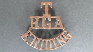 British Army Royal Garrison Artillery 'E.RIDING' (East Riding) Territorial Shoulder …