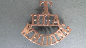 British Army Royal Garrison Artillery 'W.RIDING' (West Riding) Territorial Shoulder …