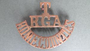 British Army Royal Garrison Artillery 'HOME COUNTIES' Territorial Shoulder Title