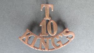 British Army The 10th The King's Regiment (Liverpool) Territorial Battalion …