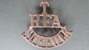 British Army WW1 Royal Field Artillery 'SUFFOLK' Territorial Shoulder Title