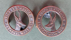 South Africa 1940-1945 Union Defence Force Collar Badges
