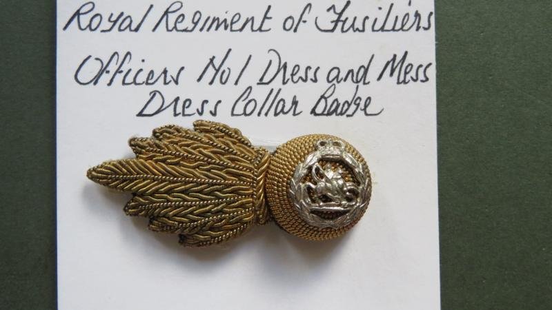 British Army The Fusiliers Brigade & Royal Regiment of Fusiliers Officers No1 & Mess Dress Collar Badge & 4 Centers — image 3