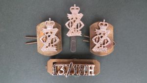 British Army The 13th/18th Royal Hussars Cap & Collar Badges …
