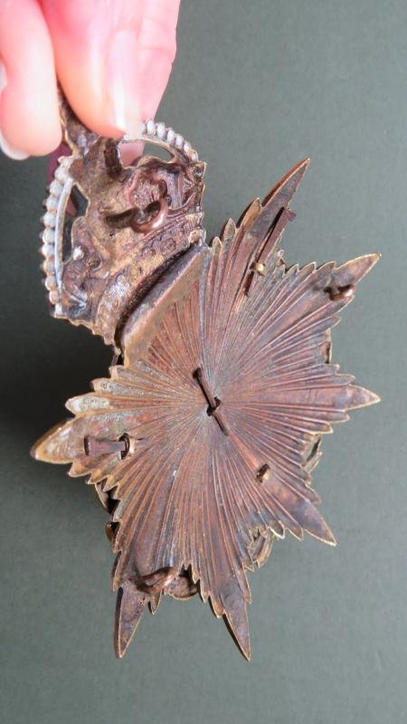 British Army 1901-1914 The Devonshire Regiment Officers Helmet Plate Badge — image 4