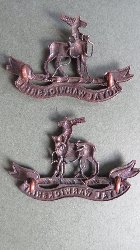 British Army The Royal Warwickshire Regiment Officers' Service Dress Collar Badges — image 2