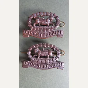 British Army The Leicestershire Regiment Officers Service Dress Collar Badges