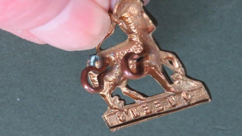 British Army Pre 1900 The Queen's Royal Regiment (West Surrey) Collar Badge — image 3