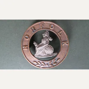 British Army The Norfolk Regiment Helmet Plate Centre