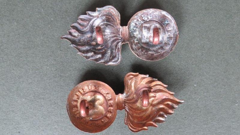 Canada Army Militia 1908 Period The 21st Essex Fusiliers Collar Badges — image 2