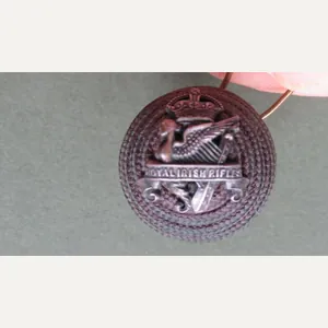 British Army Pre 1953 Royal Irish Rifles Officers Boss Badge