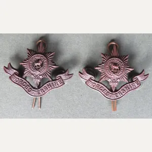 British Army The Worcestershire Regiment Officers Service Dress Collar Badges