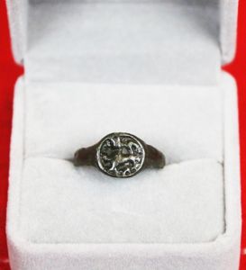 Wonderful 12th-13th Century Crusader & Pilgrim Knight's Heraldic Seal Ring …