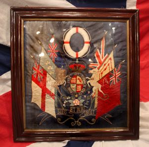 A Singularly Beautiful & Rare Victorian Folk Art Silk 'Royal' …