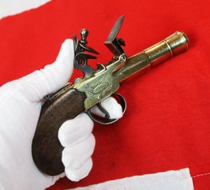 A Fabulous, 18th Century Sea Captain's Brass Cannon Barrel Pocket …