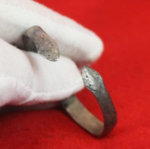 A Superb, Silver, Ancient Romano-Celtic Serpent Armilla Bracelet, 1st Century …