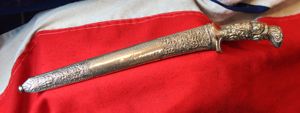 A Beautiful Silver Mounted Javanese Pedang Lurus Dagger
