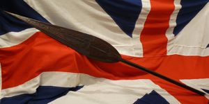 A Beautiful Antique African Tribal Carved Paddle-Spear Possibly of the …