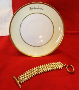 Gold Metal Watch Fob, With a Zeppelin Model Top Mount …