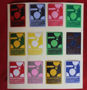 Germany 1912 Gordon Bennett Zeppelin Airship Flight, 12 Poster Vignette …