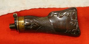 A Wonderful and Highly Desirable Original Antique Pistol Flask Shaped …