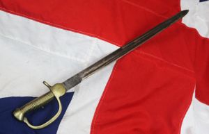 An 1801 Pattern Baker Rifle Sword {Bayonet}. Brass D Hilt …