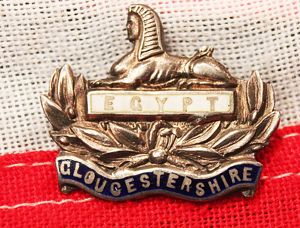 A Very Good WW1 Gloucester Regt. Sterling Silver & Blue …