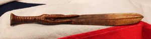 An Antique 'Claw and Feather' Bronze Paper Knife or a …