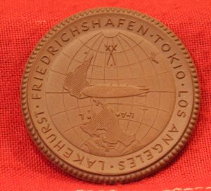 Meissen Porcelain Round The World Zeppelin Flight Medal