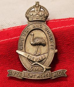 A Superb Silver Australian 5th Light Horse Mobile Infantry Badge