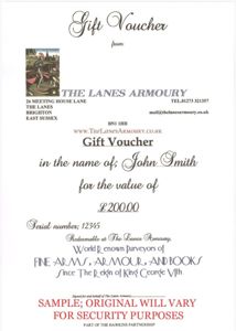 The Lanes Armoury Christmas Gift Voucher Can Be The Perfect …