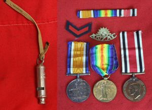 WW1 Hudson 1907 Patent Trench Whistle & Khaki Webbing Button …