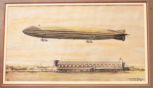 Watercolour, Zeppelin LZ 47 Tactical No LZ 77 Bodensee by …
