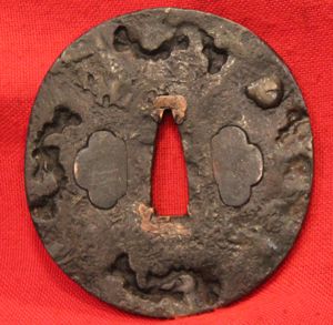 A Good, Antique, Edo Period Iron Plate 17th Century Saotome …
