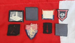 Original Uniform Removed 8 British Formation Badges 1939-1945 & King …