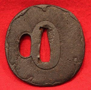 Iron Round Chisa Katana or Wakazashi Tsuba With Amidayasuri and …