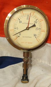 Antique Brass Pressure/Steam Gauge From The World's Oldest Aquarium