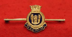 HMS Ceylon WW2 Tiepin. In Blue and Gilt Enamel
