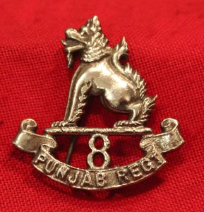 8th Punjab Indian Army Regt. Officer's Cap Badge