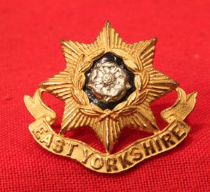 A Very Fine East Yorkshire Regt. Officer's Cap badge