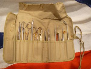 A WW2 Dental Instruments Medics Kit Roll