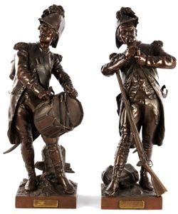 Magnificent Large Pair of Antique,19th Century French Napoleonic Bronzes of …