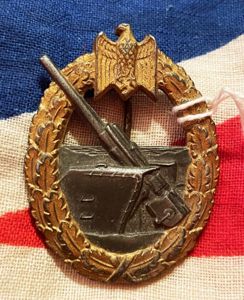 A Very Good Original, WW2, Kriegsmarine Coastal Artillery Combat Badge …
