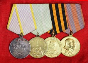 Original Four Medal Group Soviet WW2 Combat Veteran. Medal for …