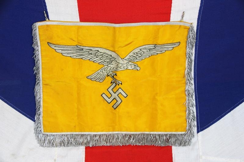 Now Sold A Really Rare Original WW2 Luftwaffe Night Fighter Airbase Command Commandant's {Fliegerhorst Kommandantur} of Stade, Double Sided Banner, Of A WW2 Night Fighter Luftwaffe Airbase For Nachtjagdgeschwader 1 {NJG 1} & Nachtjagdgeschwader 3 {NJG 3} — image 2