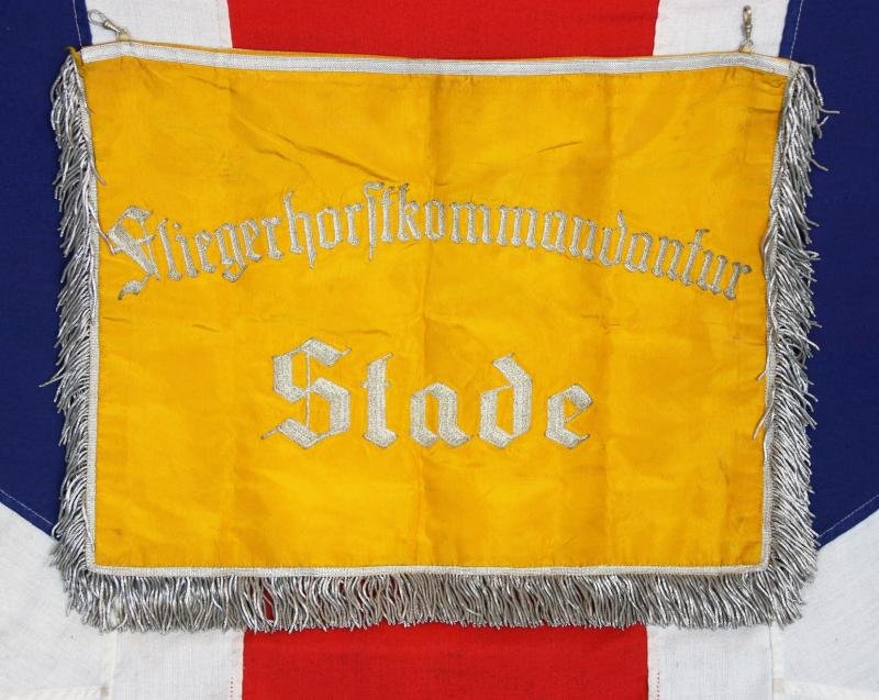 Now Sold A Really Rare Original WW2 Luftwaffe Night Fighter Airbase Command Commandant's {Fliegerhorst Kommandantur} of Stade, Double Sided Banner, Of A WW2 Night Fighter Luftwaffe Airbase For Nachtjagdgeschwader 1 {NJG 1} & Nachtjagdgeschwader 3 {NJG 3} — image 3