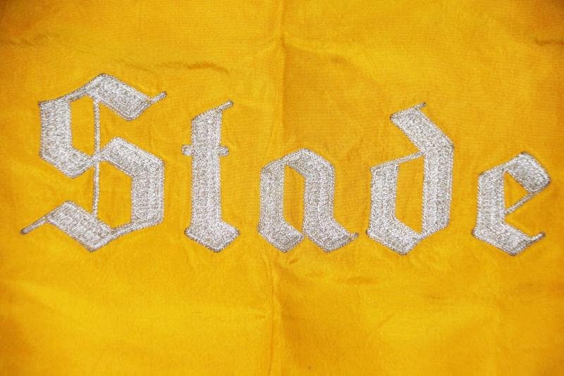 Now Sold A Really Rare Original WW2 Luftwaffe Night Fighter Airbase Command Commandant's {Fliegerhorst Kommandantur} of Stade, Double Sided Banner, Of A WW2 Night Fighter Luftwaffe Airbase For Nachtjagdgeschwader 1 {NJG 1} & Nachtjagdgeschwader 3 {NJG 3} — image 4