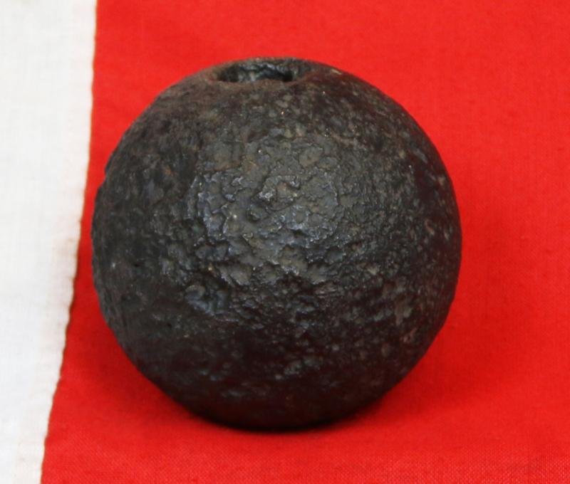 5 1/2 inch Howitzer Explosive Cannon Ball. Likely Fired From Bull's Troop {at Hougemont} Royal Horse Artillery. Fired Into A Nearby Wood to Clear The French Tirailleurs {Napoleon's Light Infantry Skirmishers}. This Example Obviously Failed to Detonate — image 2