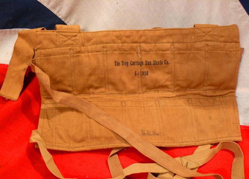 A Really Scarce WWI US Army 'Doughboy' Canvas Webbing Grenade Vest Pack Dated 1918. In Superb Condition. — image 2
