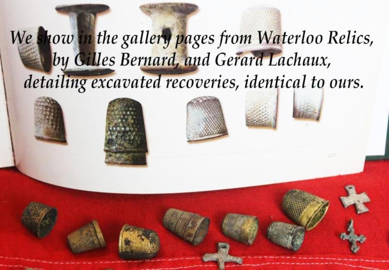 An Original British Soldier's Thimble, From a Soldier's Pouch Called His 'Housewife' Recovered From The Field of Battle at Waterloo. With Some Original Gilt Finish — image 5